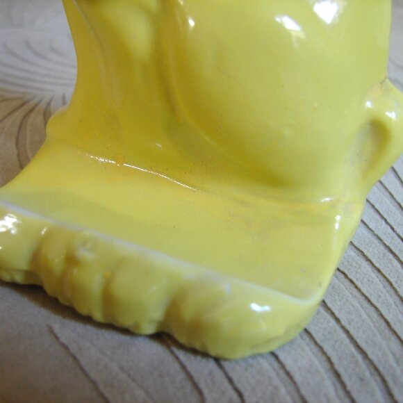 1920's Gold Castle Toothbrush Holder Yellow Lion/Dog, Chikusa Japan, Porcelain - Picture 10 of 12